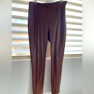 Leather brown pant size Large Spandex